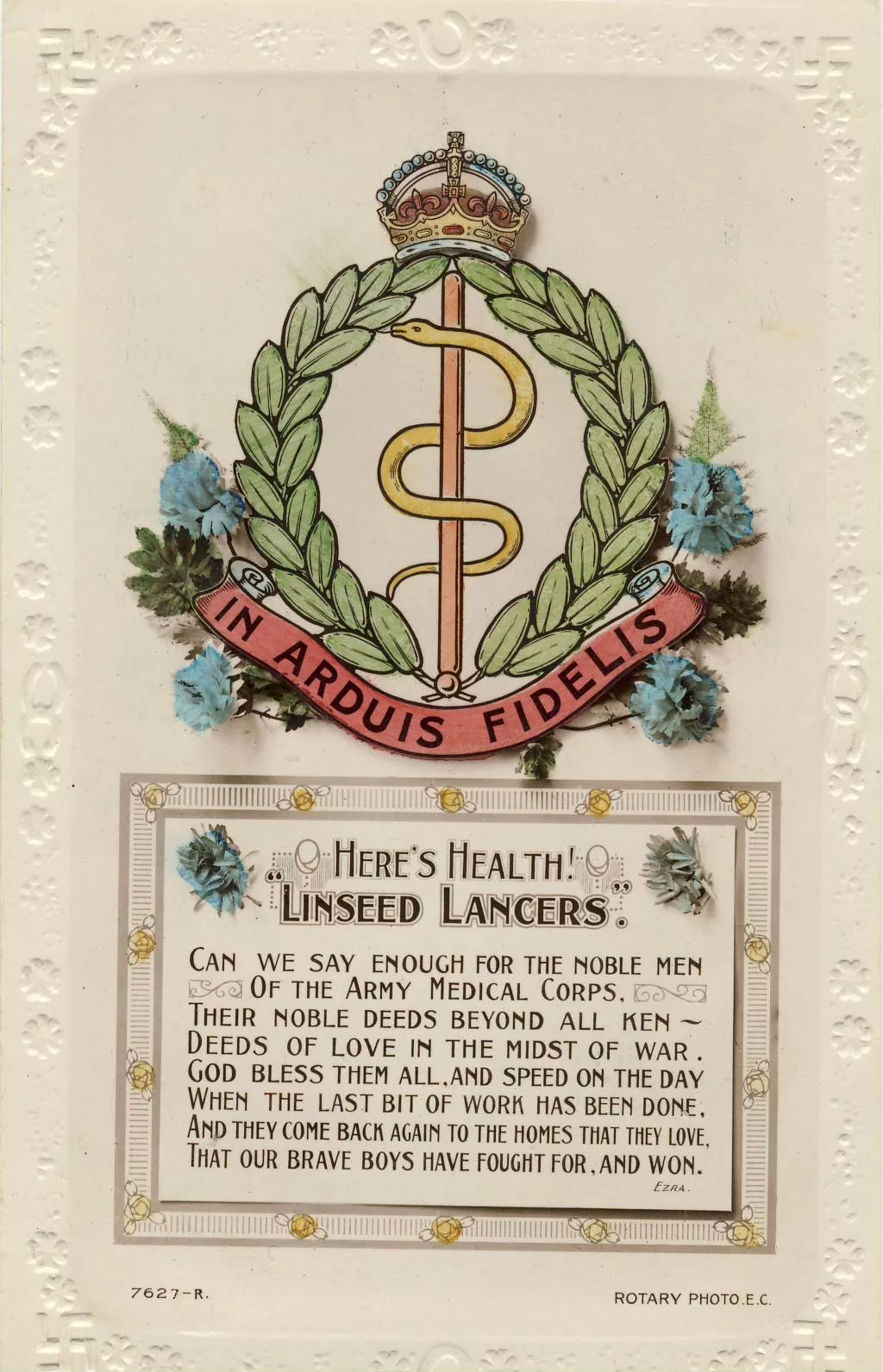 Linseed lancers badge cigarette card