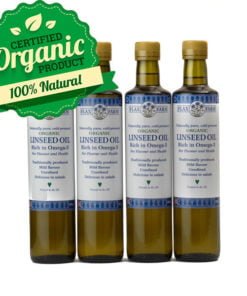 Organic cold-pressed linseed flax oil 4 x 500ml