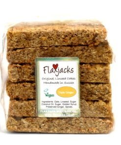Triple ginger Flaxjacks are healthy tasty ginger flapjacks made with ground flax.