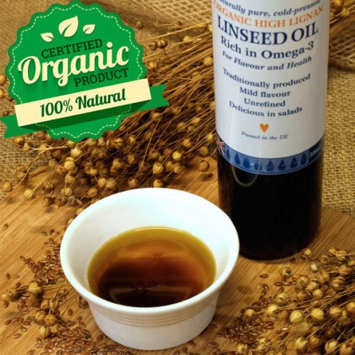 Organic high lignan linseed oil