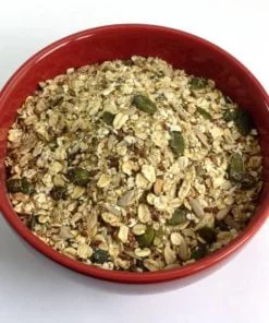 Bowl of Gluten-free Seedy Linseed Porridge/Muesli