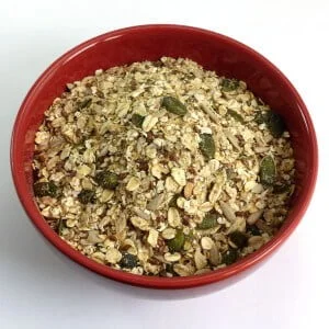 Bowl of Gluten-free Seedy Linseed Porridge/Muesli 