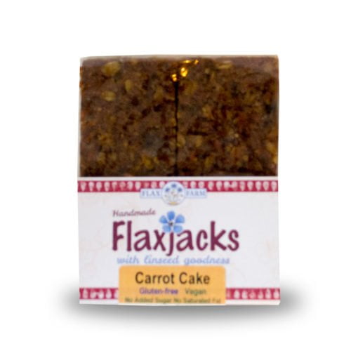 Carrot cake saturated fat-free Flaxjack, healthy flapjack