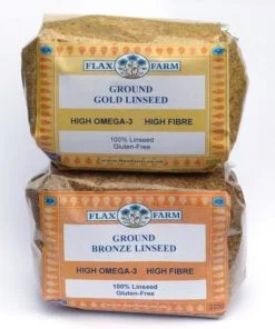 2 mini 225g packs gold and bronze ground linseed