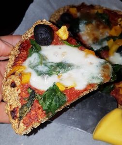 Gluten-free pizza base that's form enough to eat with fingers