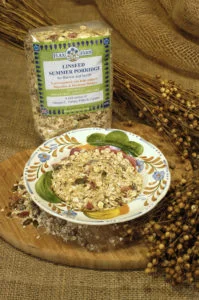 Flax Farm linseed porridge is high in tummy-friendly fibre, gluten-free, has no added sugar and makes great muesli,
