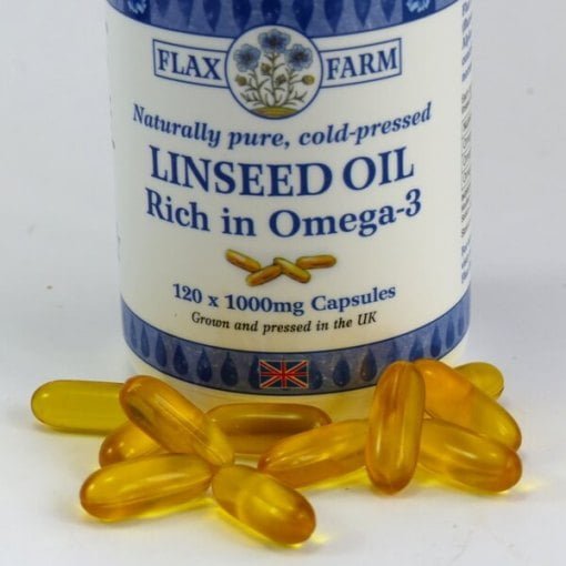 Linseed flaxseed oil capsules omega-3