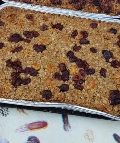 Cranberry Apple cinnamon luxury homemade flapjacks with linseed