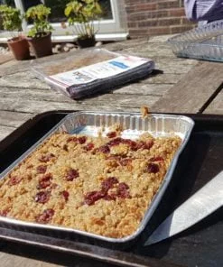 Cranberry Apple cinnamon luxury homemade flapjacks with linseed