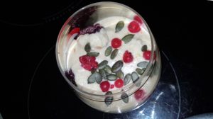 Vegan Linseed trifle - no saturated fat cream