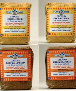 Ground gold and bronze flaxseed linseed cold milled