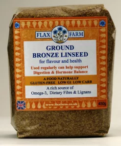 Ground bronze brown flaxseed linseed cold milled high fibre